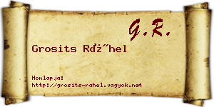 Grosits Ráhel névjegykártya